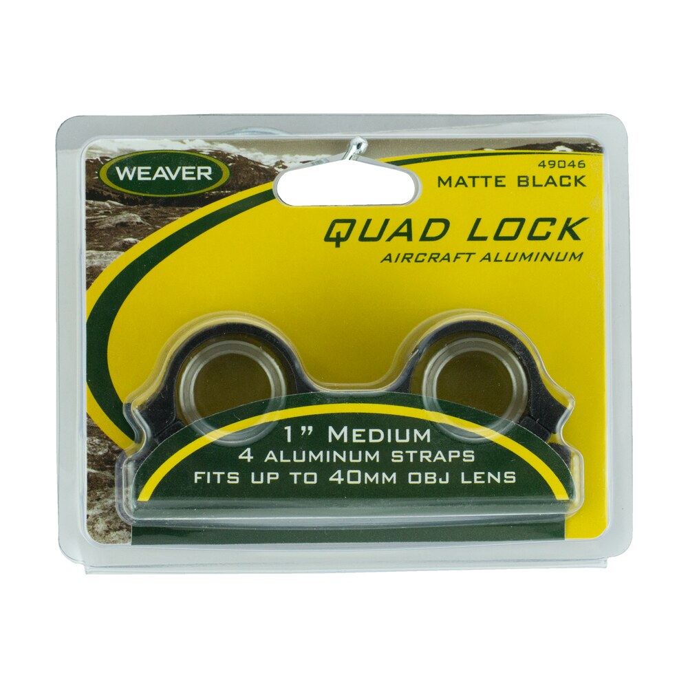 weaver mounts 49046 quad lock detachable rings matte black 1″ medium Weaver Mounts 49046 Quad Lock Detachable Rings Matte Black 1" Medium Sports South item 35039