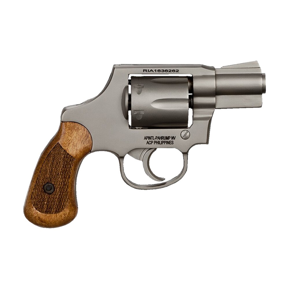rock island 51289 m206 small frame 38 special 6 shot, 2″ matte nickel steel barrel, cylinder & frame, checkered wood grip, transfer bar safety, concealed hammer Rock Island 51289 M206 Small Frame 38 Special 6 Shot, 2" Matte Nickel Steel Sports South item 35256