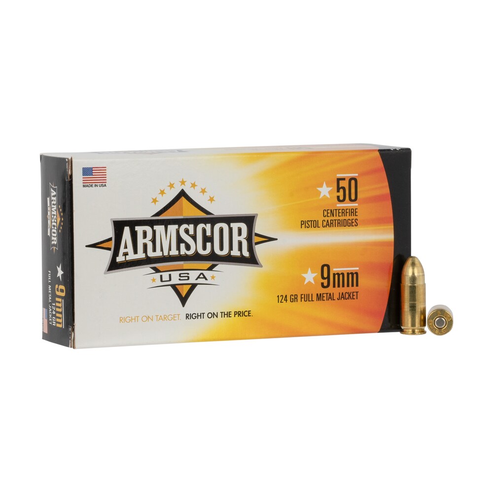 armscor fac94 usa 9mmluger 124gr full metal jacket 50 per box/20 case Armscor FAC94 USA 9mmLuger 124gr Full Metal Jacket 50 Per Box/20 Case Sports South item 35278