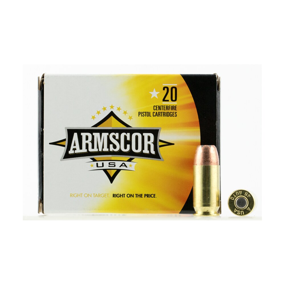armscor ac45a10n usa 45acp 230gr jacketed hollow point 20 per box/25 case Armscor AC45A10N USA 45ACP 230gr Jacketed Hollow Point 20 Per Box/25 Case Sports South item 35292