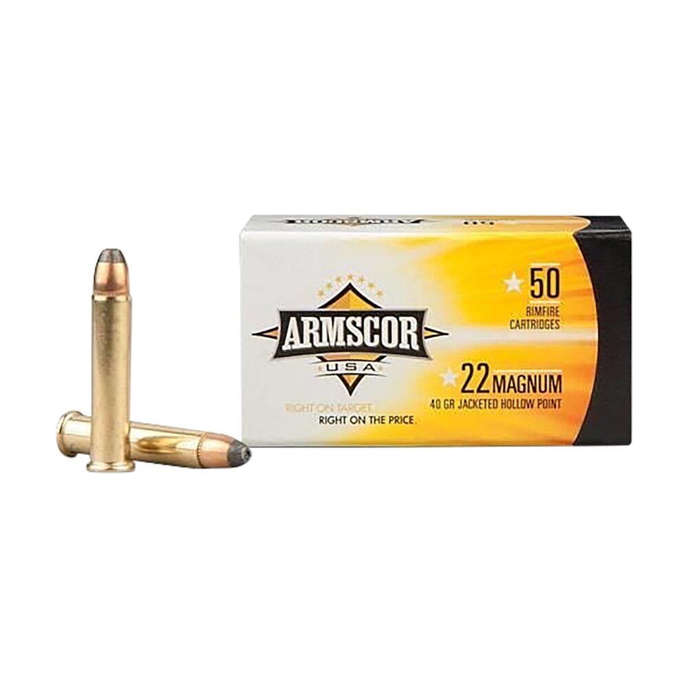 armscor fac22m1n usa 22wmr 40gr jacketed hollow point 50 per box/40 case Armscor FAC22M1N USA 22WMR 40gr Jacketed Hollow Point 50 Per Box/40 Case Sports South item 35306