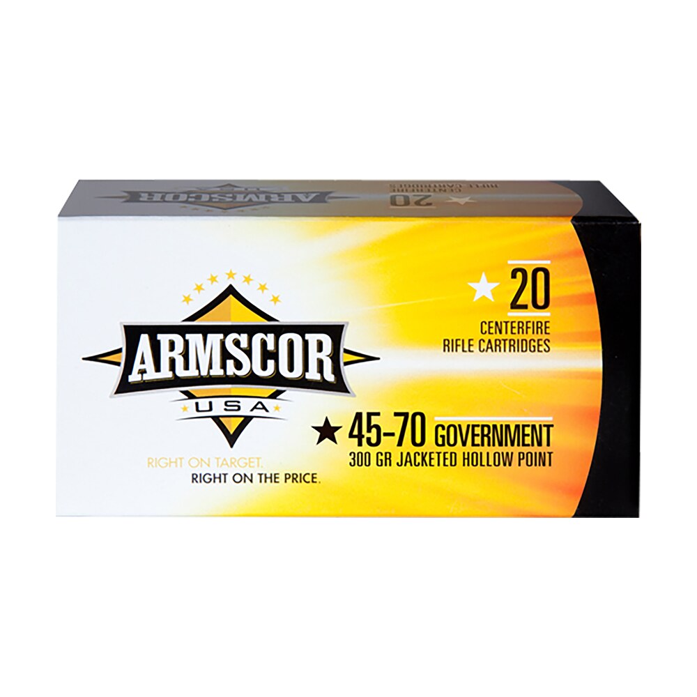 armscor fac4570300gr usa 45 70gov 300gr jacketed hollow point 20 per box/10 case Armscor FAC4570300GR USA 45-70Gov 300gr Jacketed Hollow Point 20 Per Box/10 Case Sports South item 35326