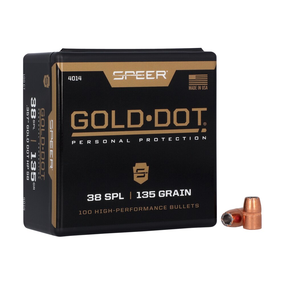 speer 4014 gold dot personal protection 38special 135gr hollow point 100 per box/5 case Speer 4014 Gold Dot Personal Protection 38Special 135gr Hollow Point 100 Per Box/5 Case Sports South item 35521