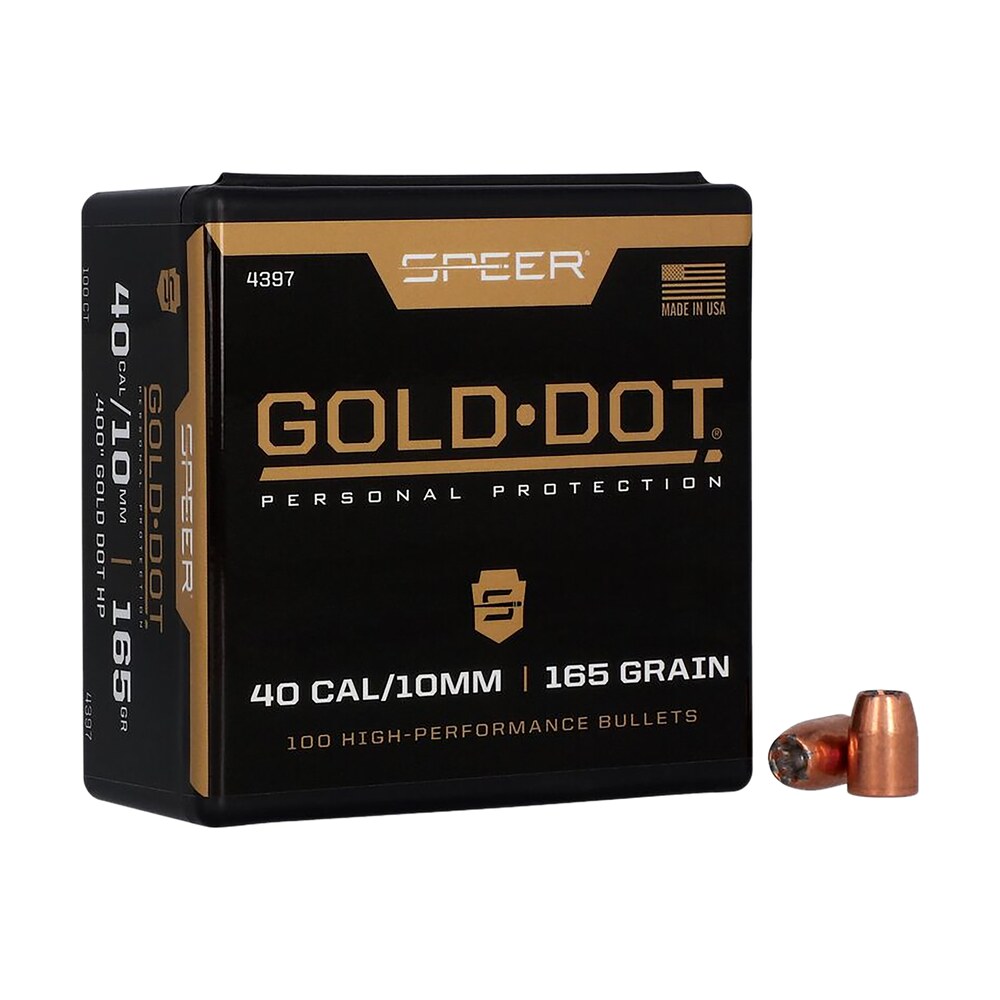 speer 4397 gold dot personal protection 40 caliber .400 165 gr hollow point 100 box Speer 4397 Gold Dot Personal Protection 40 Caliber .400 165 GR Hollow Point 100 Box Sports South item 35522