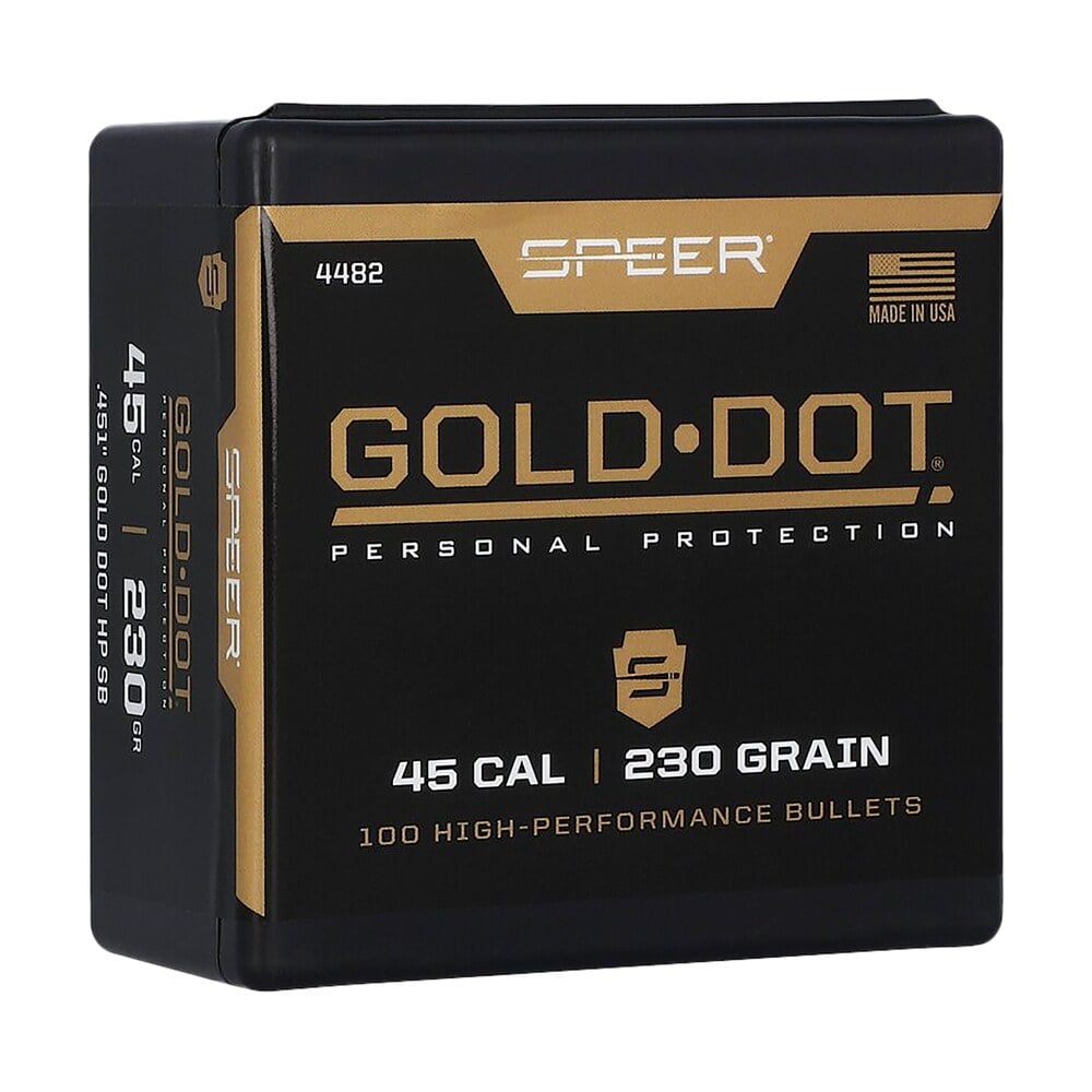 speer 4482 gold dot personal protection 45cal 230gr hollow point 100 per box/5 case Speer 4482 Gold Dot Personal Protection 45Cal 230gr Hollow Point 100 Per Box/5 Case Sports South item 35549