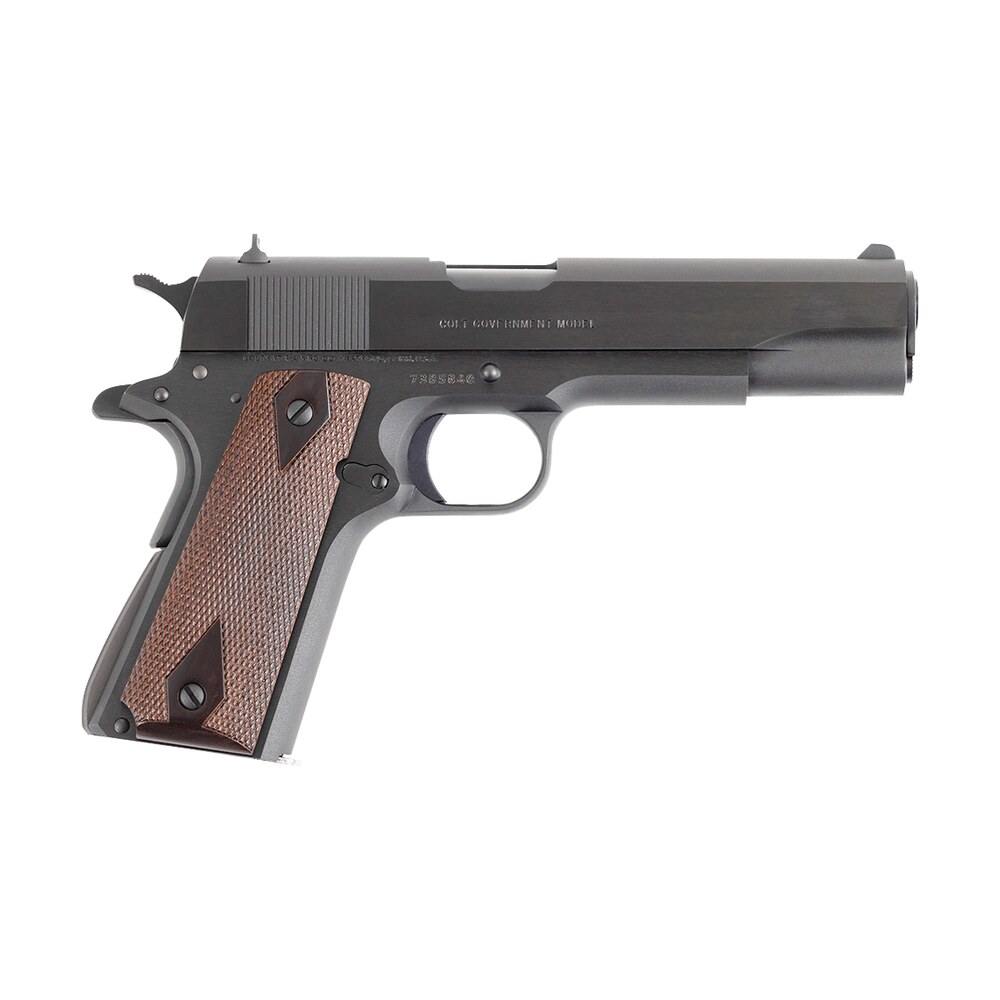 colt mfg o1970a1cs government series 70 45 acp 7+1 5″ black national match barrel, blued carbon steel serrated slide, blued carbon steel frame w/beavertail, rosewood grip, ambidextrous Colt Mfg O1970A1CS Government Series 70 45 ACP 7+1 5" Black National Match Sports South item 36102