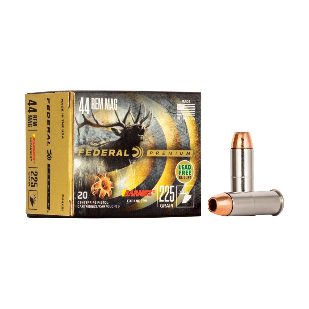 federal p44xb1 premium 44remmag 225gr barnes expander brx 20 per box/10 case Federal P44XB1 Premium 44RemMag 225gr Barnes Expander BRX 20 Per Box/10 Case Sports South item 36395