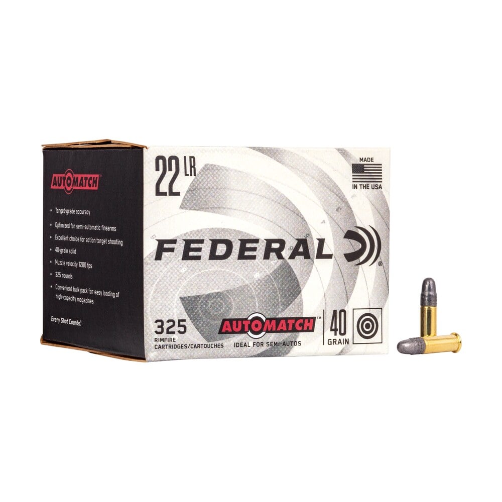 federal am22 champion training auto match 22lr 40gr lead round nose 325 per box/10 case *bulk Federal AM22 Champion Training Auto Match 22LR 40gr Lead Round Nose 325 Per Box/10 Case *Bulk Sports South item 36452