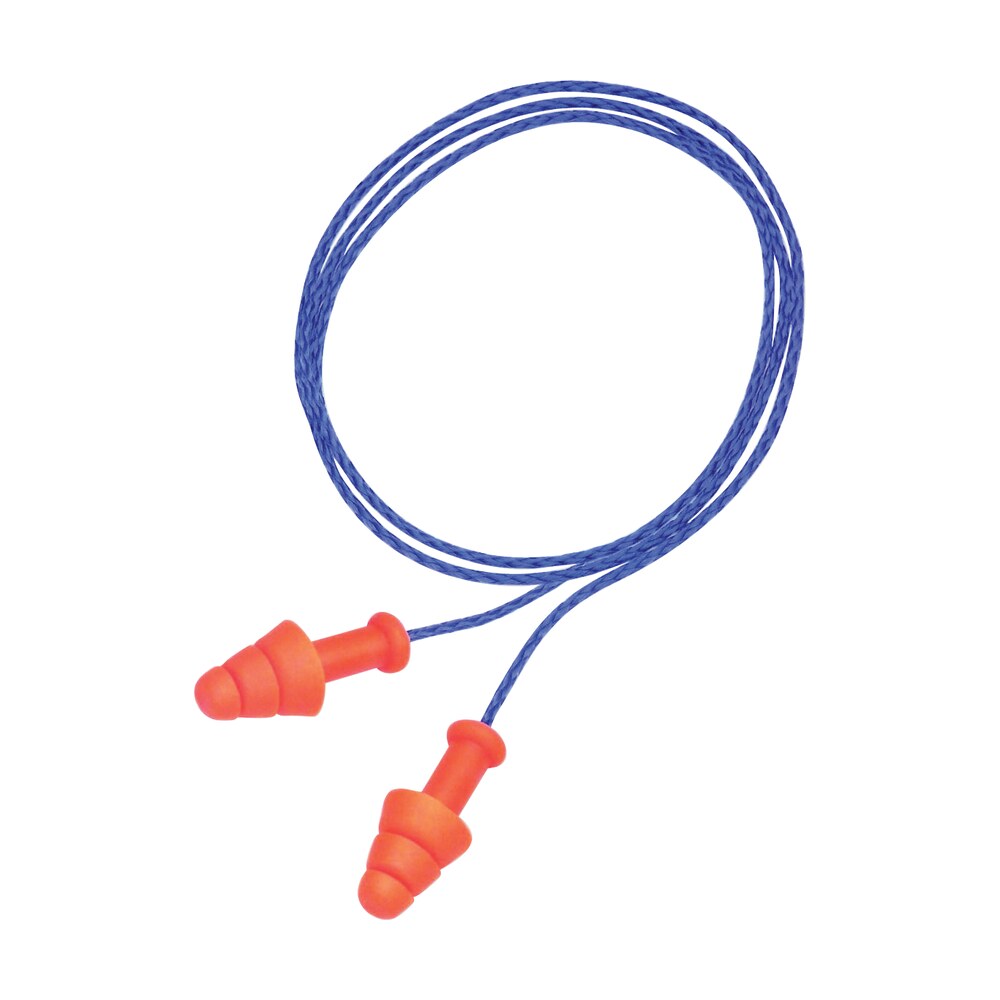 howard leight r01520 corded ear plugs smart fit foam 25 db behind the neck orange ear buds with blue cord adult 2 pair Howard Leight R01520 Corded Ear Plugs Smart Sports South item 36909