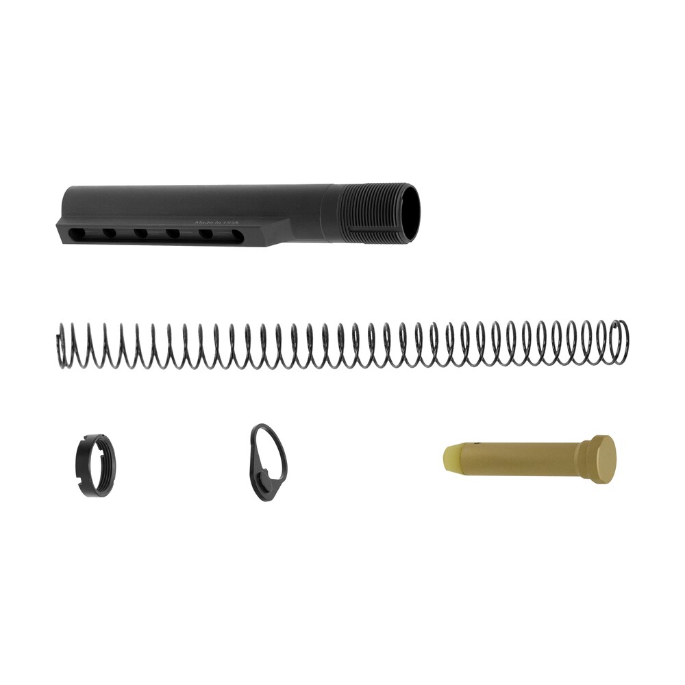 utg pro tlu001 kit receiver extension kit mil spec ar 15 6 position black hardcoat anodized aluminum rifle UTG Pro TLU001-KIT Receiver Extension Kit Mil-Spec AR-15 6 position Black Hardcoat Anodized Sports South item 37103
