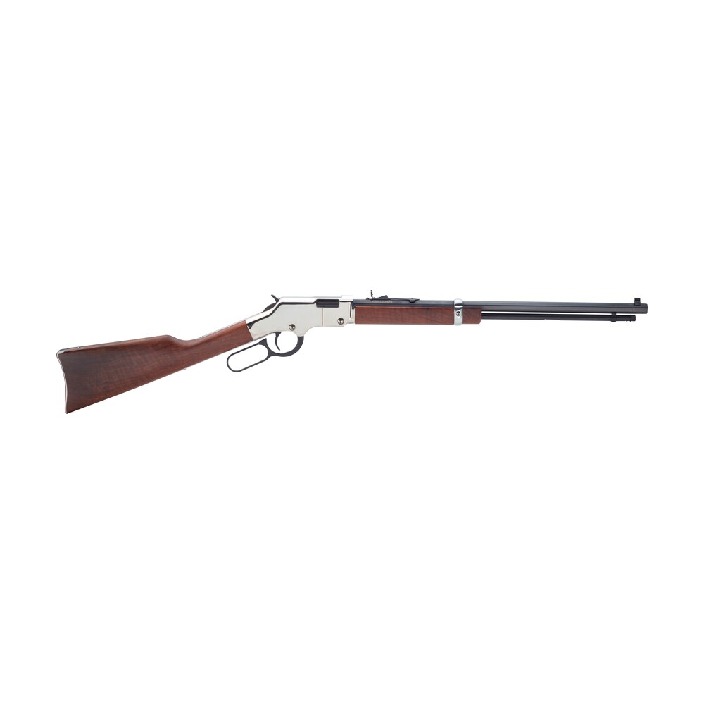 henry h004sm golden boy silver 22 wmr caliber with 12+1 capacity, 20″ blued barrel, nickel plated metal finish & american walnut stock right hand (full size) Henry H004SM Golden Boy Silver 22 WMR Caliber Sports South item 3721