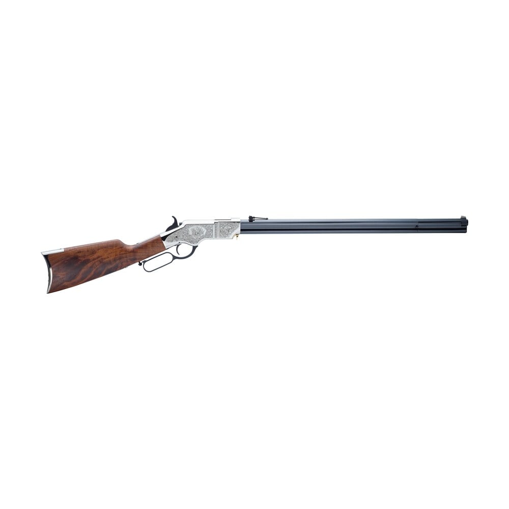 henry h011sd original silver deluxe full size 44 40 win 13+1 24.50″ blued octagon barrel, engraved nickel plated steel receiver, american walnut wood stock right hand Henry H011SD Original Silver Deluxe Full Size 44-40 Win 13+1 24.50" Blued Octagon Sports South item 3726