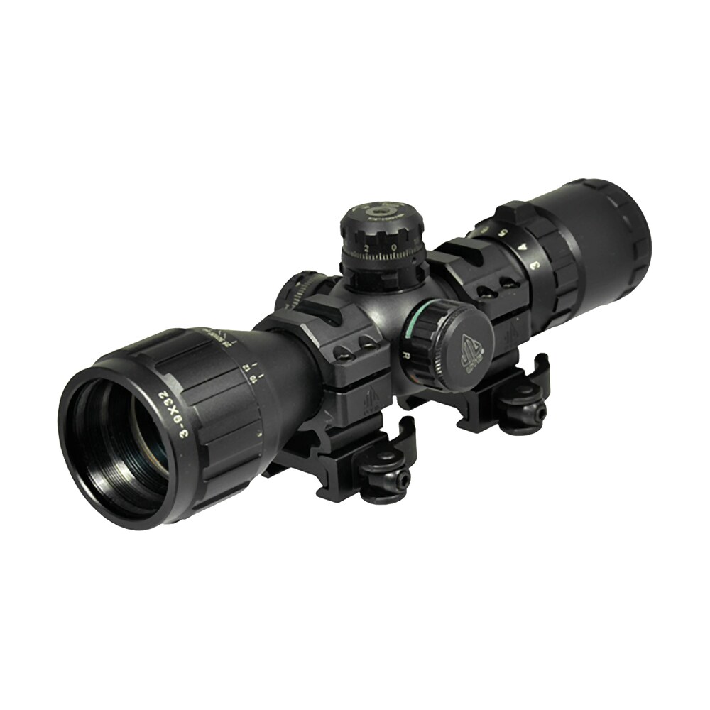 utg scp m392aolw bugbuster black hardcoat anodized 3 9x32mm 1″ tube illuminated red/green mil dot reticle UTG SCP-M392AOLW BugBuster Black Hardcoat Anodized 3-9x32mm 1" Tube Illuminated Red/Green Sports South item 37344