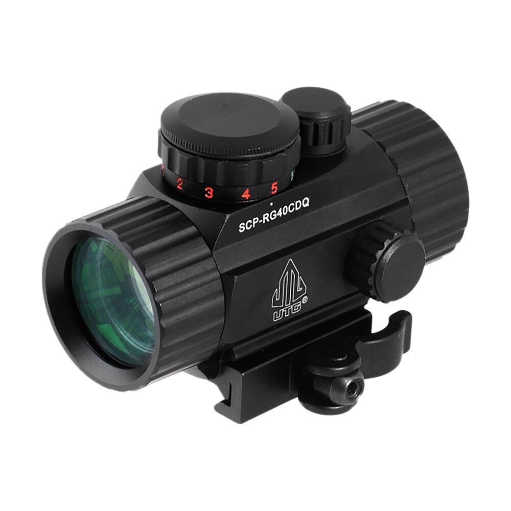 utg scprg40cdq ita black hardcoat anodized 1x 4 moa red/green dot/62 moa circle reticle UTG SCPRG40CDQ ITA Black Hardcoat Anodized 1x 4 MOA Red/Green Dot/62 MOA Circle Reticle Sports South item 37347