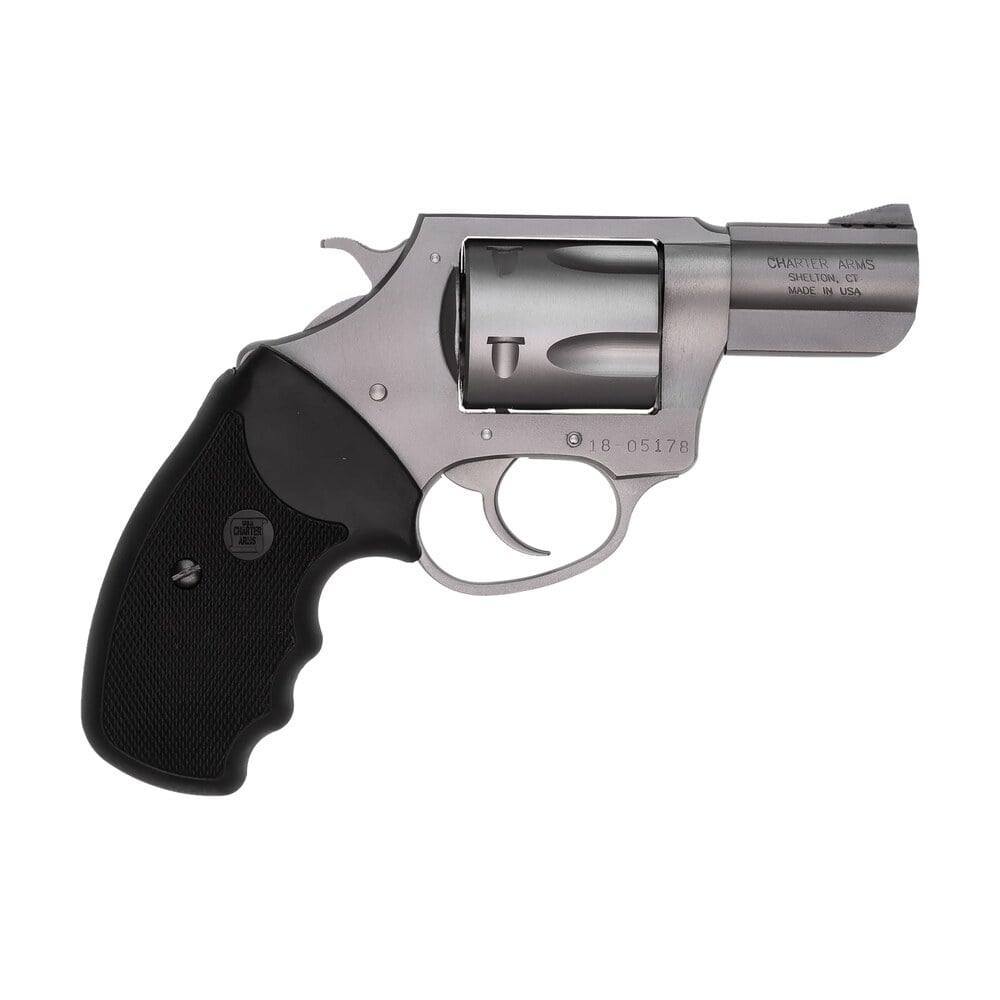 charter arms 73520 mag pug large 357 mag, 5 shot 2.20" matte stainless steel ported barrel, matte stainless steel cylinder & frame w/black finger grooved rubber grip Charter Arms 73520 Mag Pug Large 357 Mag, 5 Shot 2.20" Matte Stainless Steel Ported Sports South item 38064