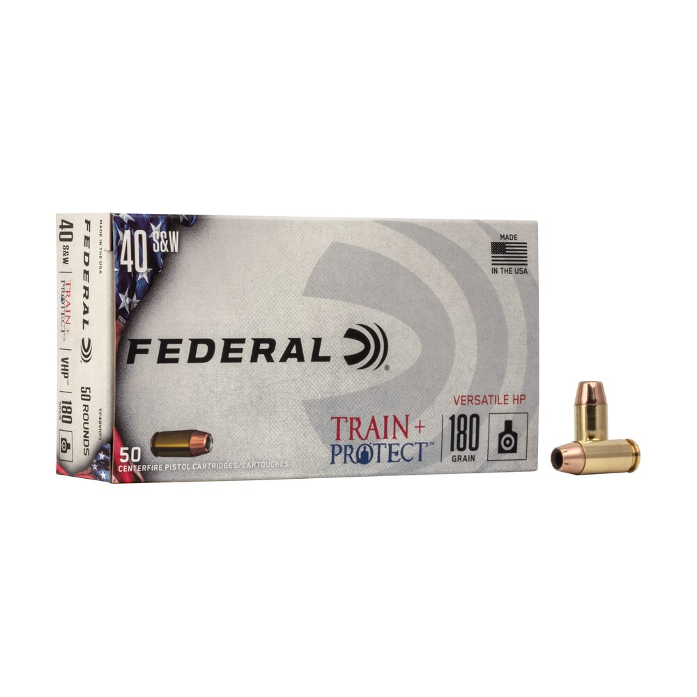 federal tp40vhp1 train + protect 40s&w 180gr versatile hollow point 50 per box/10 case Federal TP40VHP1 Train + Protect 40S&W 180gr Versatile Hollow Point 50 Per Box/10 Case Sports South item 38293
