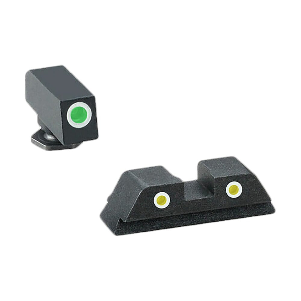 ameriglo gl115 classic tritium sight set for glock green tritium white outline front sight yellow tritium white outline rear sight AmeriGlo GL115 Classic Tritium Sight Set for Glock Green Tritium White Outline Front Sports South item 38434