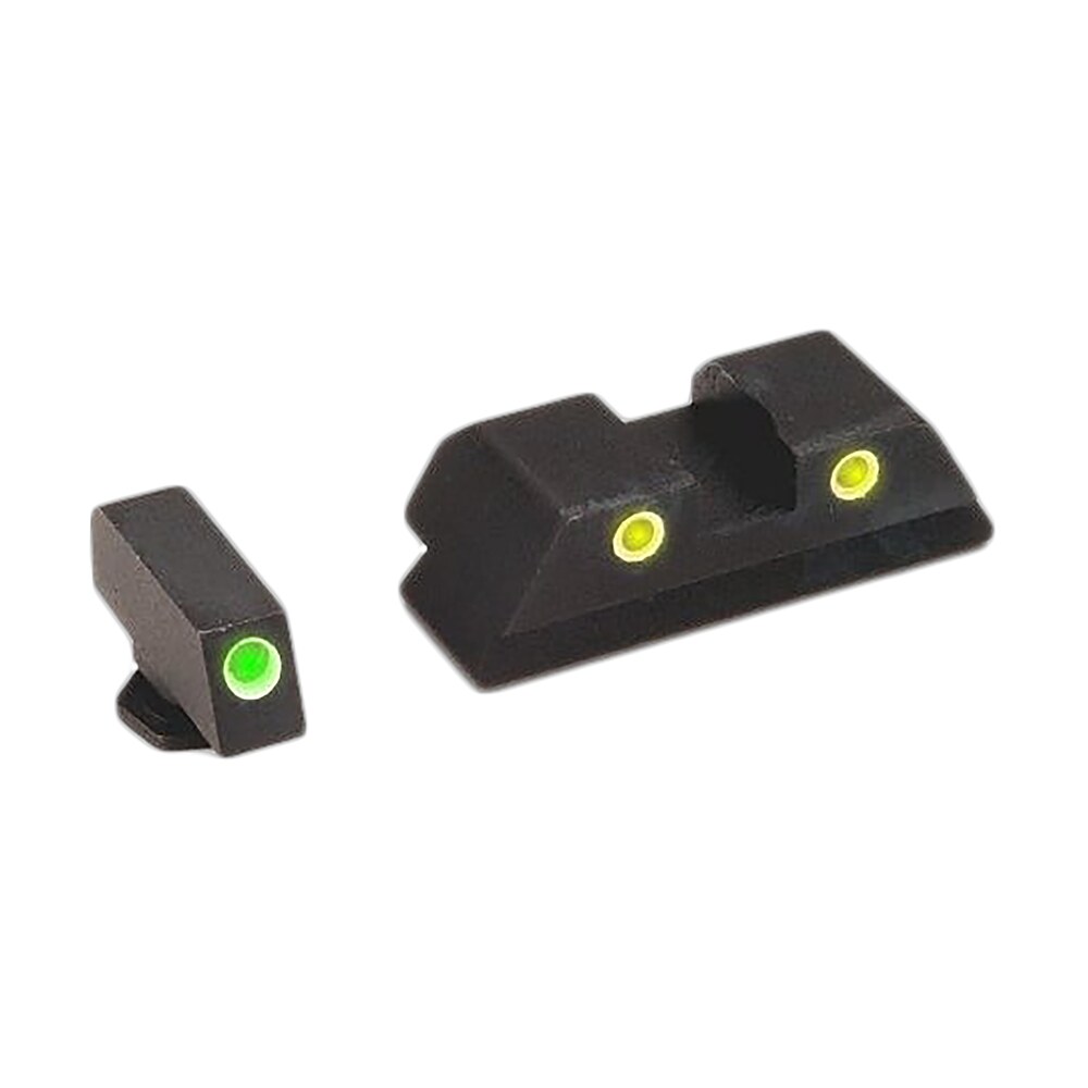 ameriglo gl121 classic tritium sight set for glock green tritium white outline front sight yellow tritium white outline rear sight AmeriGlo GL121 Classic Tritium Sight Set for Glock Green Tritium White Outline Front Sports South item 38436