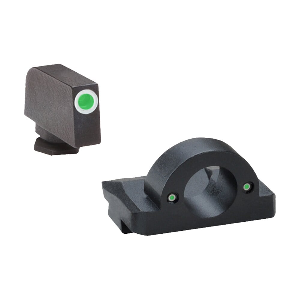 ameriglo gl125 ghost ring sight set for glock green tritium white outline front sight green tritium rear sight AmeriGlo GL125 Ghost Ring Sight Set for Glock Green Tritium White Outline Front Sight-Green Sports South item 38437