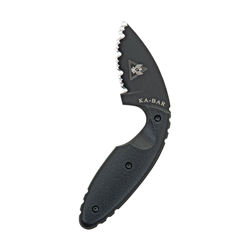 ka bar 1481 tdi law enforcement 2.31" fixed drop point serrated black aus 8a ss blade, black zytel handle, includes belt clip Ka-Bar 1481 TDI Law Enforcement 2.31" Fixed Drop Point Serrated Black AUS-8A SS Blade, Black Sports South item 38602
