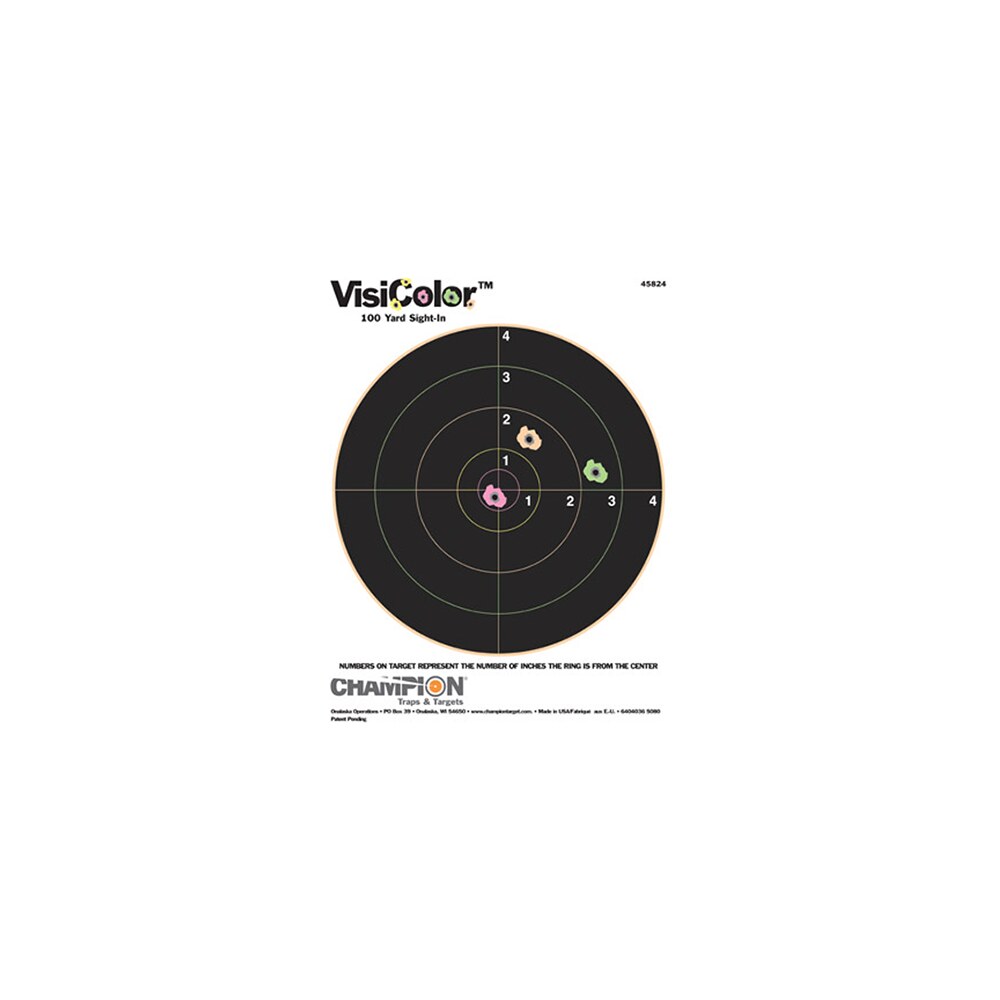 champion targets 45824 visicolor bullseye paper hanging pistol/rifle 8.50" x 11" multi color includes pasters 10 pack Champion Targets 45824 VisiColor Bullseye Paper Hanging Pistol/Rifle 8.50" x 11" Multi-Color Sports South item 38777