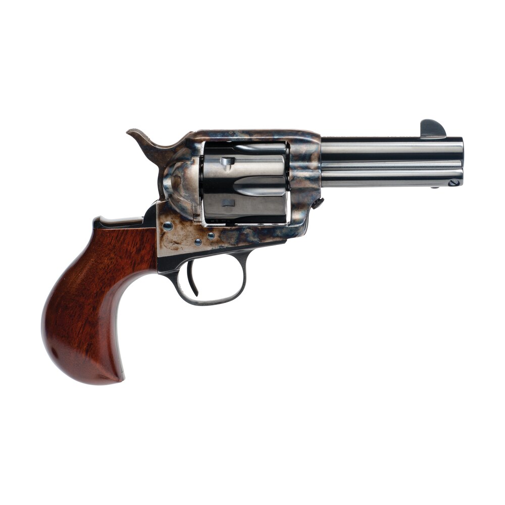 cimarron ca346 model p thunder 45 colt (long colt) 6 shot 3.50" blued stainless steel barrel, blued cylinder, color case hardened steel frame, birdshead walnut grip, exposed hammer Cimarron CA346 Model P Thunder 45 Colt (Long Colt) 6 Shot 3.50" Blued Stainless Steel Sports South item 39326