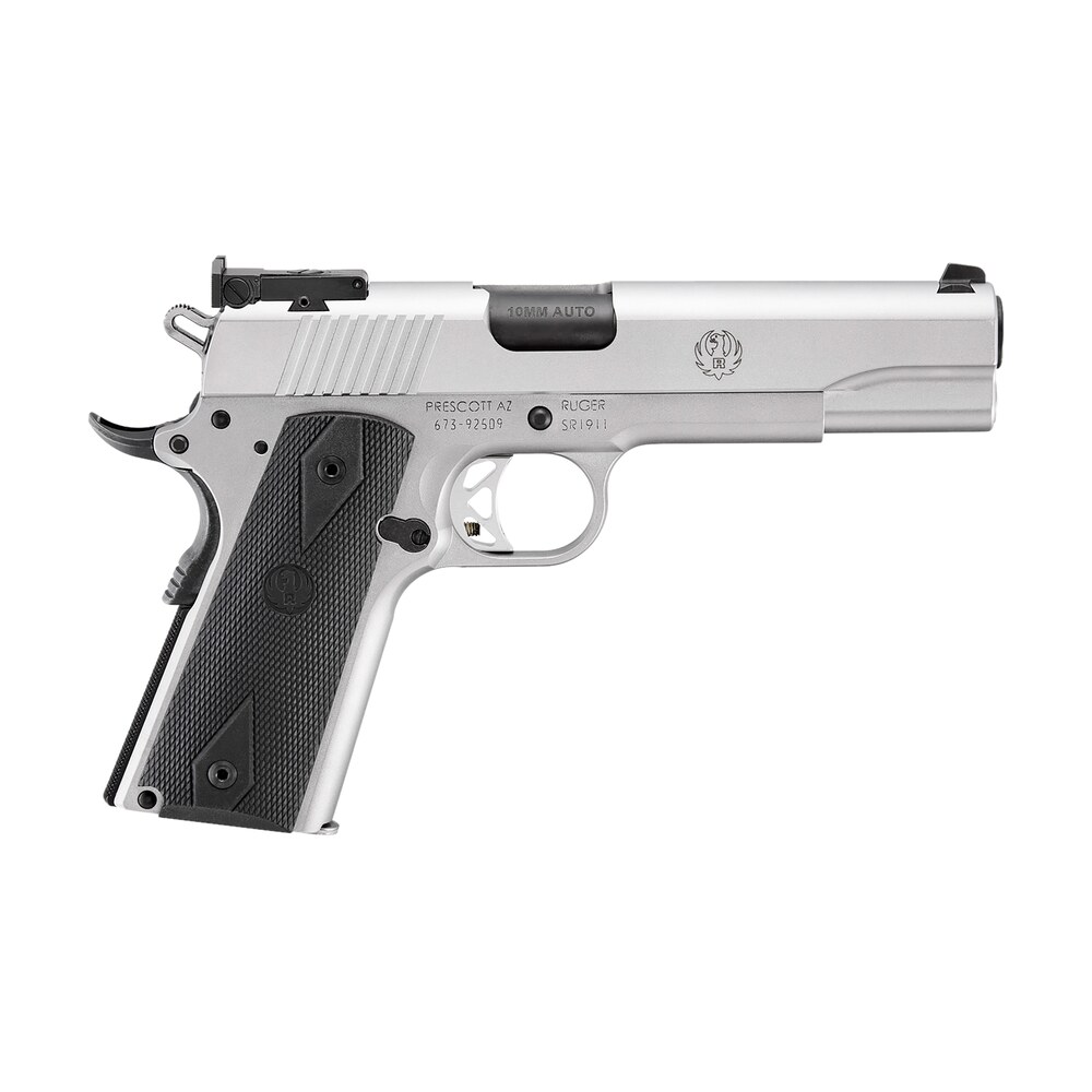 ruger 6739 sr1911 target 10mm auto 8+1 5" black bull barrel, serrated stainless steel slide, stainless steel frame w/beavertail, black rubber grip Ruger 6739 SR1911 Target 10mm Auto 8+1 5" Black Bull Sports South item 39727
