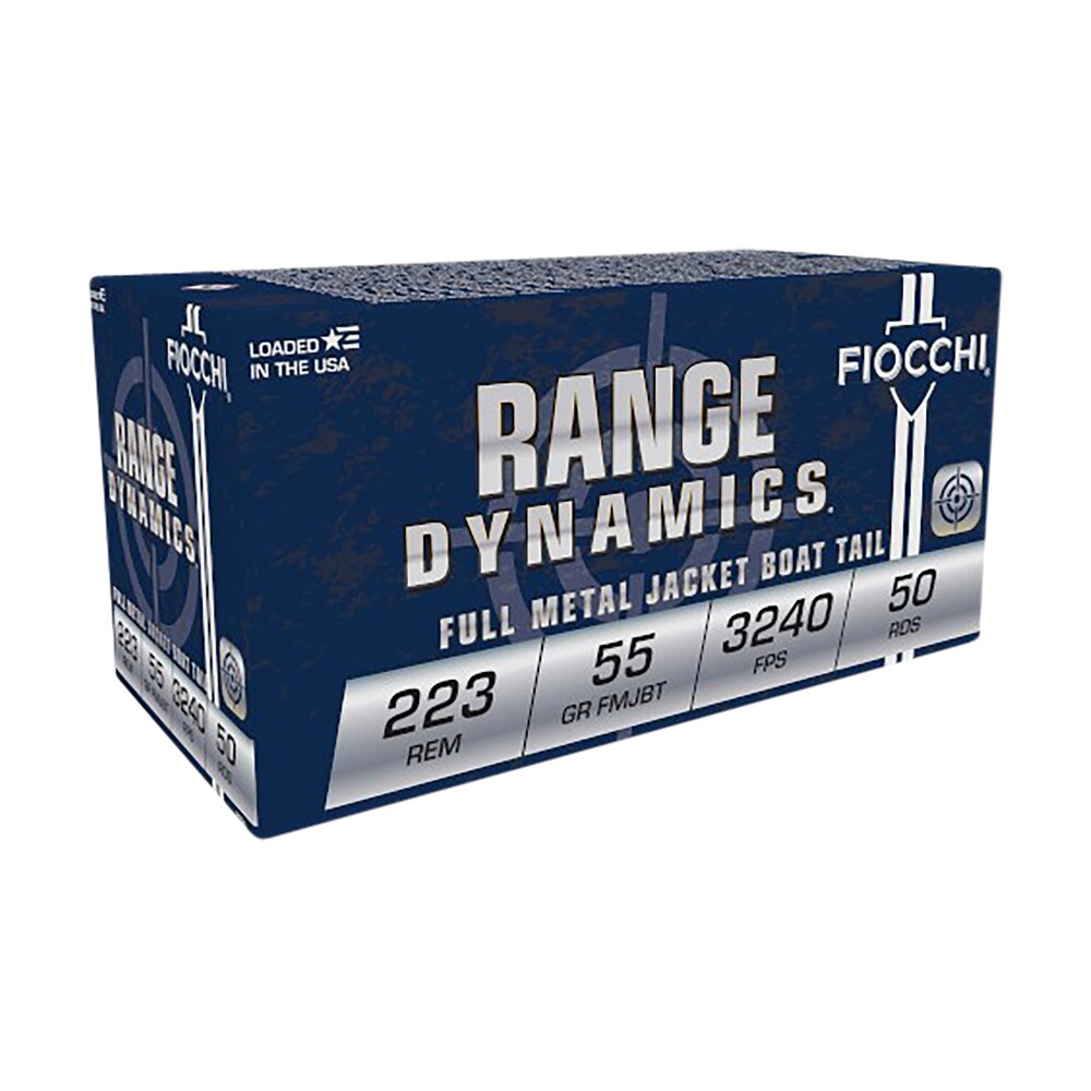 fiocchi 223a range dynamics 223rem 55gr full metal jacket boat tail 50 per box/20 case Fiocchi 223A Range Dynamics 223Rem 55gr Full Metal Jacket Boat Tail 50 Per Box/20 Case Sports South item 39797