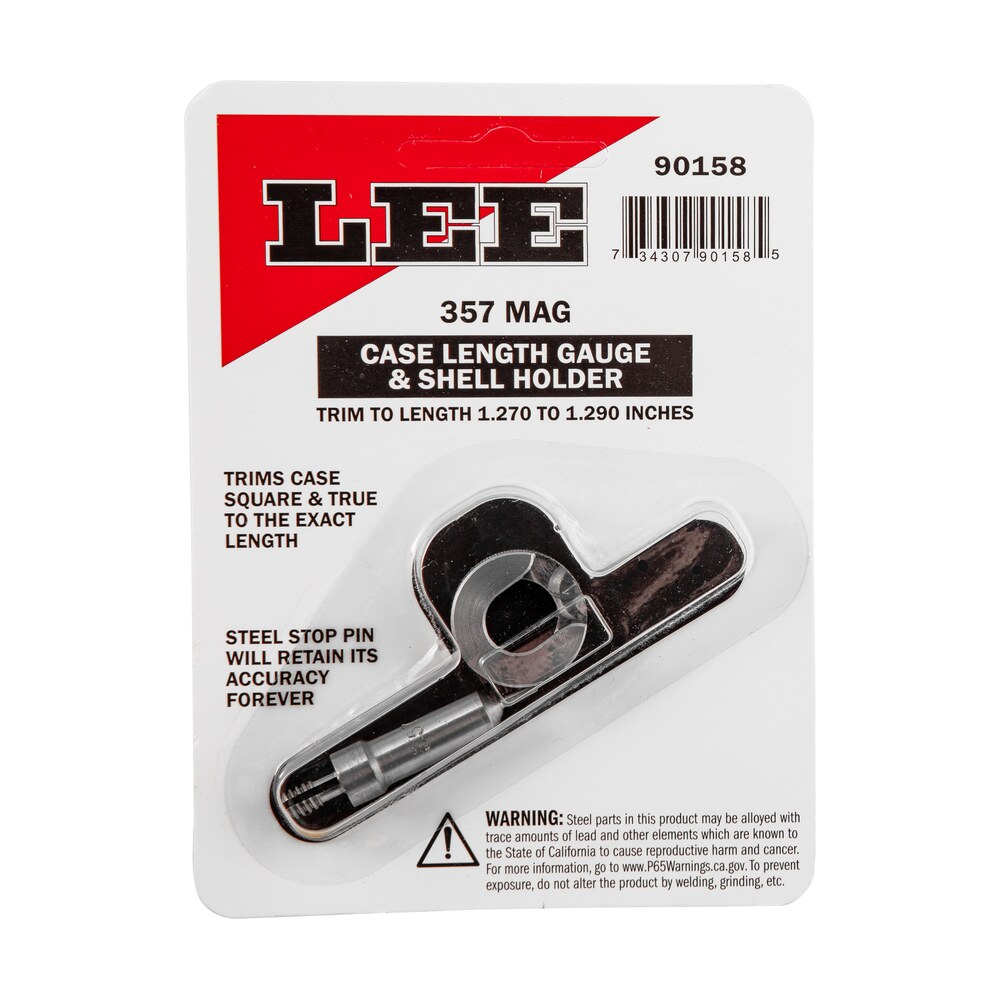 lee precision 90158 case length gauge silver, 357 mag, steel works with cutter/lock stud includes shell holder Lee Precision 90158 Case Length Gauge Silver, 357 Mag, Steel Works Sports South item 40543