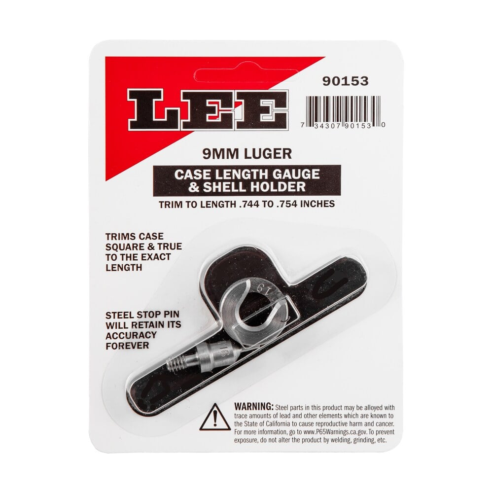 lee precision 90153 case length gauge 9mm luger steel works with cutter/lock stud includes shell holder Lee Precision 90153 Case Length Gauge 9mm Luger Steel Works Sports South item 40609