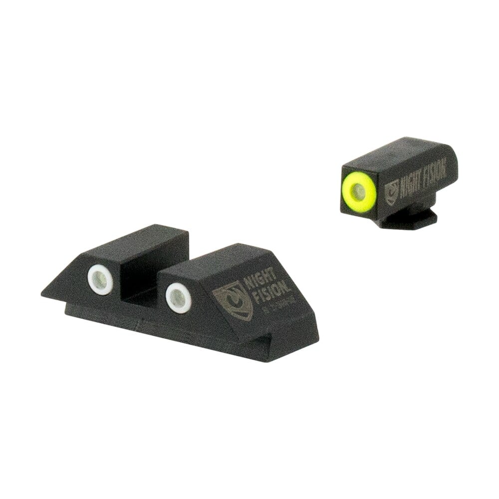 night fision glk001003ygw tritium night sights for glock green tritium yellow outline front sight green tritium white outline rear sight glock 17/17l/19/22 Night Fision GLK001003YGW Tritium Night Sights For Glock Green Tritium Yellow Outline Front Sports South item 41410