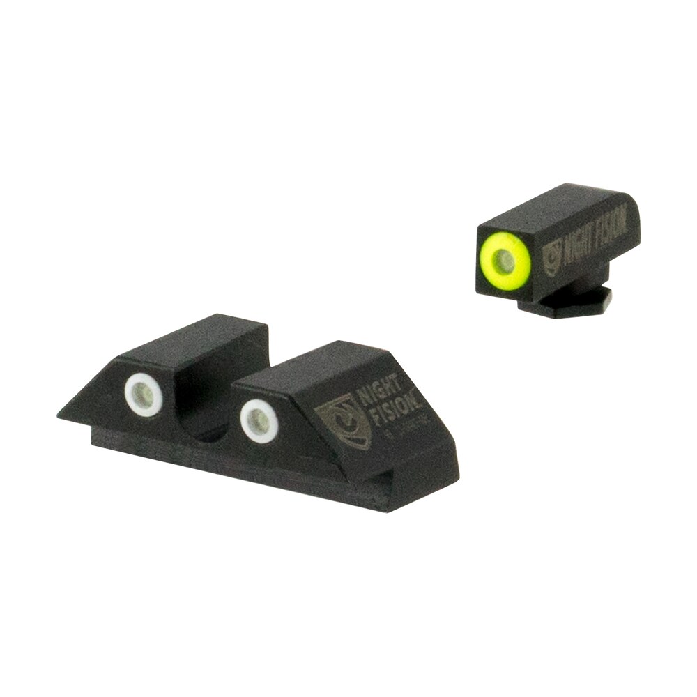 night fision glk001007ygw tritium night sights for glock green tritium yellow outline front sight green tritium white outline rear sight glock 17/17l/19/22 Night Fision GLK001007YGW Tritium Night Sights For Glock Green Tritium Yellow Outline Front Sports South item 41443