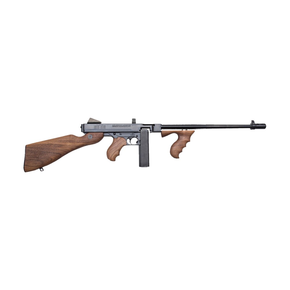 thompson t5 1927a 1 lightweight deluxe 45 acp caliber with 16.50" barrel, 20+1 capacity (stick), blued metal finish, walnut wood stock grip right hand Thompson T5 1927A-1 Lightweight Deluxe 45 ACP Caliber Sports South item 41631