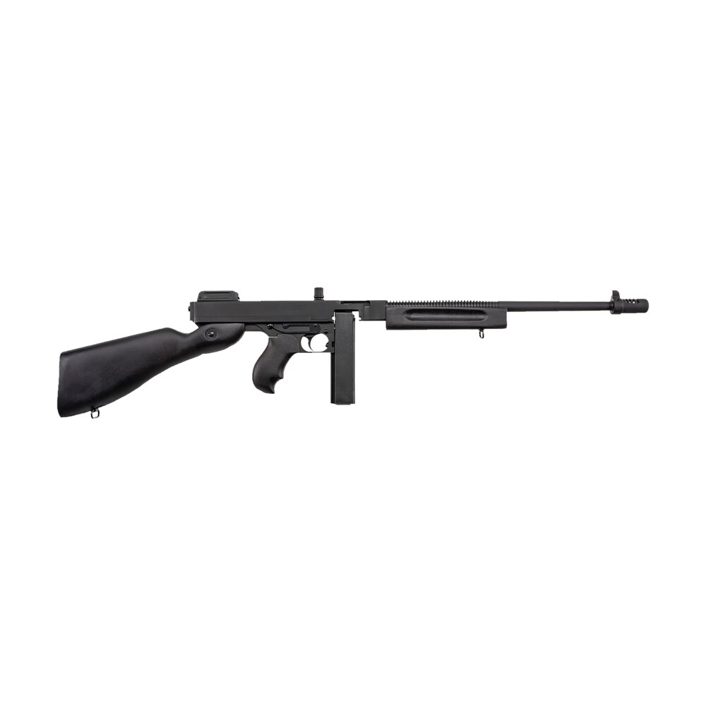 thompson t1c 1927a 1 commando carbine 45 acp caliber with 16.50" barrel, 20+1 capacity (stick), black parkerized metal finish, black fixed stock right hand includes black nylon sling Thompson T1C 1927A-1 Commando Carbine 45 ACP Caliber Sports South item 41634