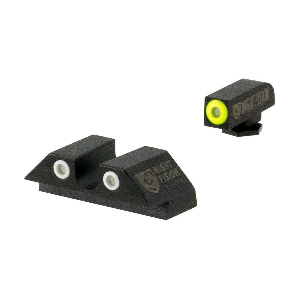 night fision glk003007ygw tritium night sights for glock green tritium yellow outline front sight green tritium white outline rear sight glock 42/43/43x Night Fision GLK003007YGW Tritium Night Sights For Glock Green Tritium Yellow Outline Front Sports South item 41704