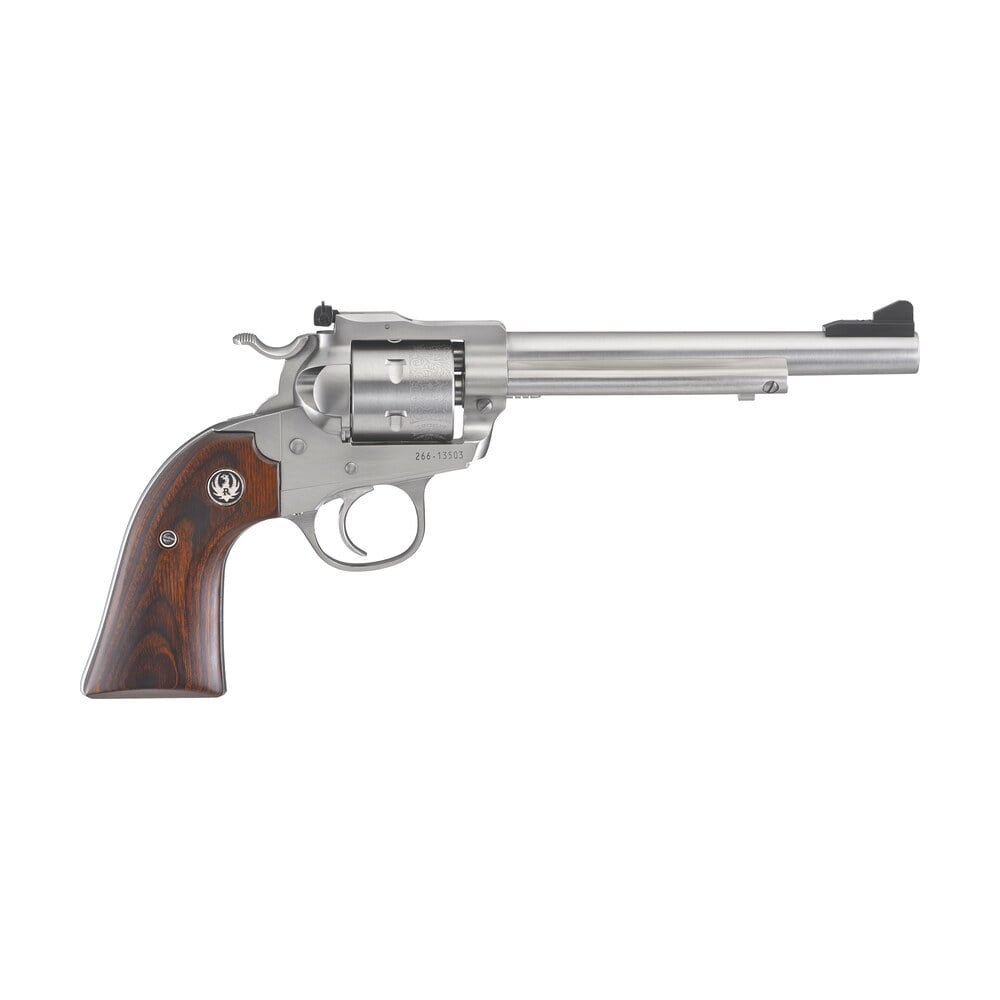 ruger 0680 blackhawk sports south exclusive 22 lr 6rd 6.50" barrel, stainless steel barrel/cylinder/frame, exposed hammer, bisley hardwood grip, ramp front/adjustable rear sights Ruger 0680 Blackhawk Sports South Exclusive 22 LR 6rd 6.50" Sports South item 41946