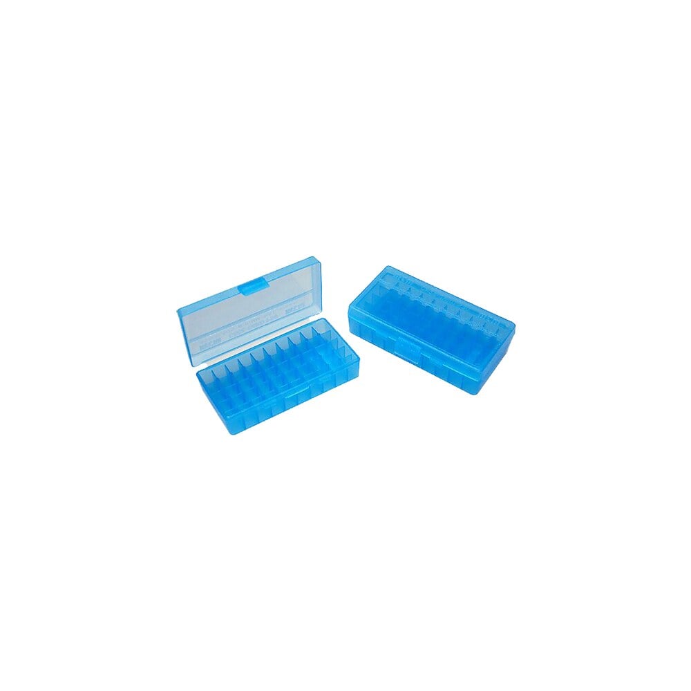 mtm case gard p504524 ammo box flip top multi caliber handgun clear blue polypropylene 50rd MTM Case-Gard P504524 Ammo Box Flip-Top Multi Caliber Handgun Clear Blue Polypropylene 50rd Sports South item 42358