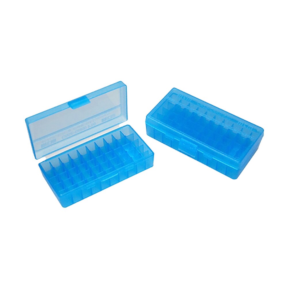 mtm case gard p504424 ammo box flip top multi caliber handgun clear blue polypropylene 50rd MTM Case-Gard P504424 Ammo Box Flip-Top Multi Caliber Handgun Clear Blue Polypropylene 50rd Sports South item 42359