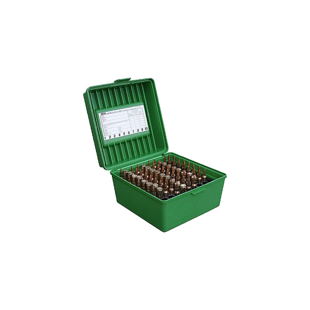 mtm case gard r10010 deluxe ammo box round handle rifle green polypropylene 100rd MTM Case-Gard R10010 Deluxe Ammo Box Round Handle Rifle Green Polypropylene 100rd Sports South item 42380