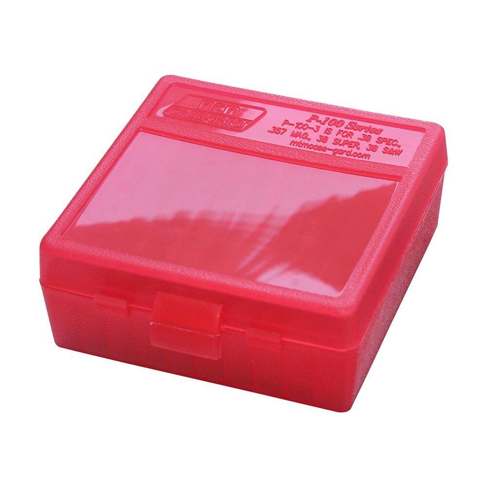 mtm case gard p100329 ammo box flip top multi caliber clear red polypropylene 100rd MTM Case-Gard P100329 Ammo Box Flip-Top Multi Caliber Clear Red Polypropylene 100rd Sports South item 42411