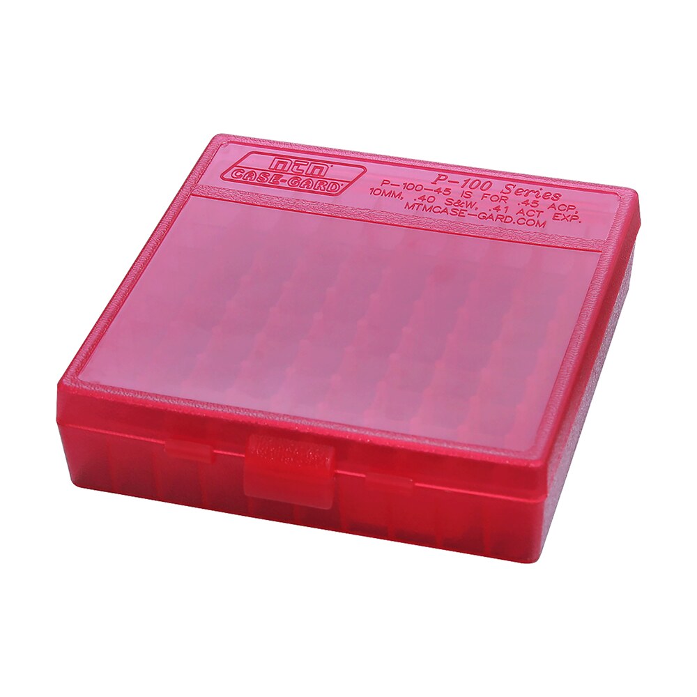 mtm case gard p1004529 ammo box flip top multi caliber clear red polypropylene 100rd MTM Case-Gard P1004529 Ammo Box Flip-Top Multi Caliber Clear Red Polypropylene 100rd Sports South item 42415