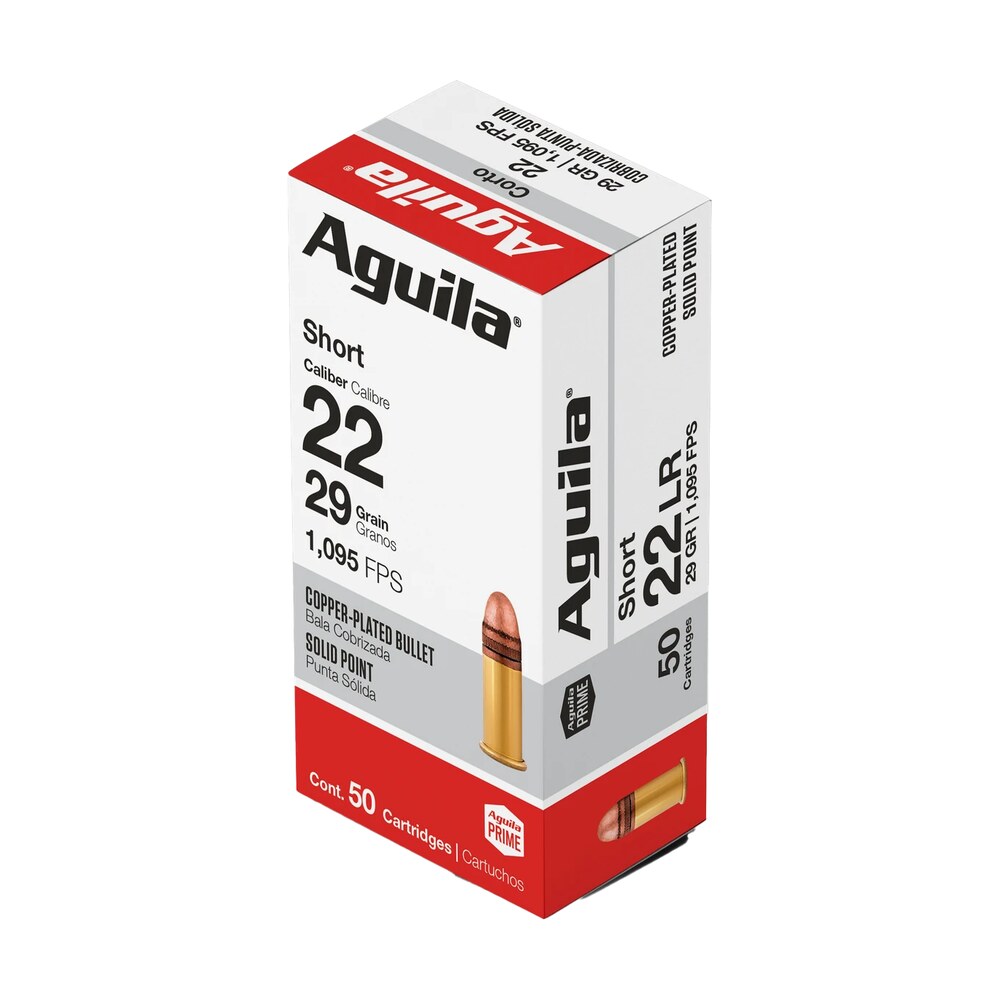 aguila 1b220110 super extra high velocity 22short 29gr copper plated solid point 50 per box/20 case Aguila 1B220110 Super Extra High Velocity 22Short 29gr Copper Plated Solid Point 50 Per Box/20 Sports South item 44405