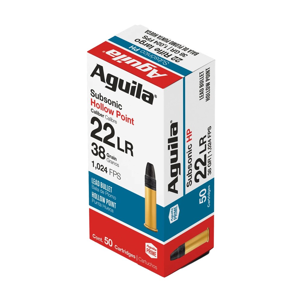aguila 1b220268 subsonic 22lr 38gr lead hollow point 50 per box/20 case Aguila 1B220268 Subsonic 22LR 38gr Lead Hollow Point 50 Per Box/20 Case Sports South item 44423