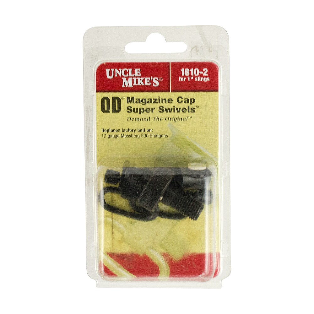 uncle mike's 18102 mag cap swivel set made of steel with blued finish, 1" loop size & quick detach style for 12 gauge mossberg 500 includes two super swivels Uncle Mike's 18102 Mag Cap Swivel Set made of Steel Sports South item 44429