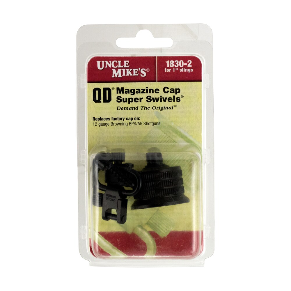 uncle mike's 18302 mag cap swivel set made of steel with blued finish, 1" loop size & quick detach style for 12 gauge browning bps, a5 includes two super swivels Uncle Mike's 18302 Mag Cap Swivel Set made of Steel Sports South item 44432