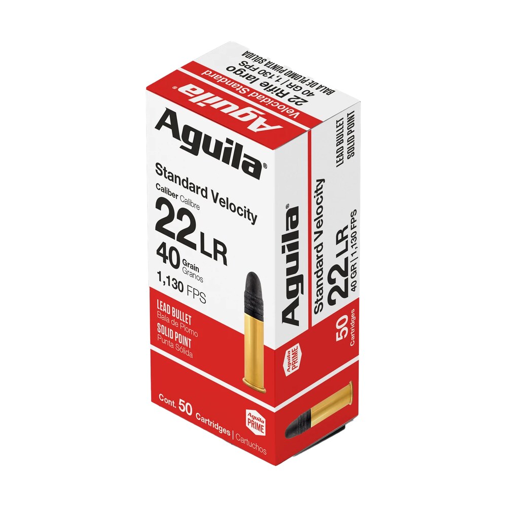aguila 1b220332 standard velocity 22lr 40gr lead solid point 50 per box/40 case Aguila 1B220332 Standard Velocity 22LR 40gr Lead Solid Point 50 Per Box/40 Case Sports South item 44449