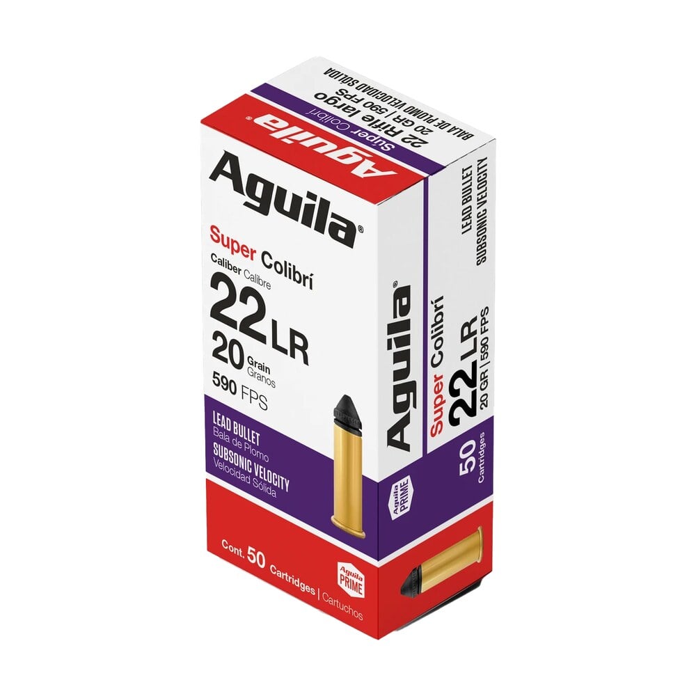 aguila 1b220339 super colibri 22lr 20gr subsonic lead 50 per box/20 case Aguila 1B220339 Super Colibri 22LR 20gr Subsonic Lead 50 Per Box/20 Case Sports South item 44455