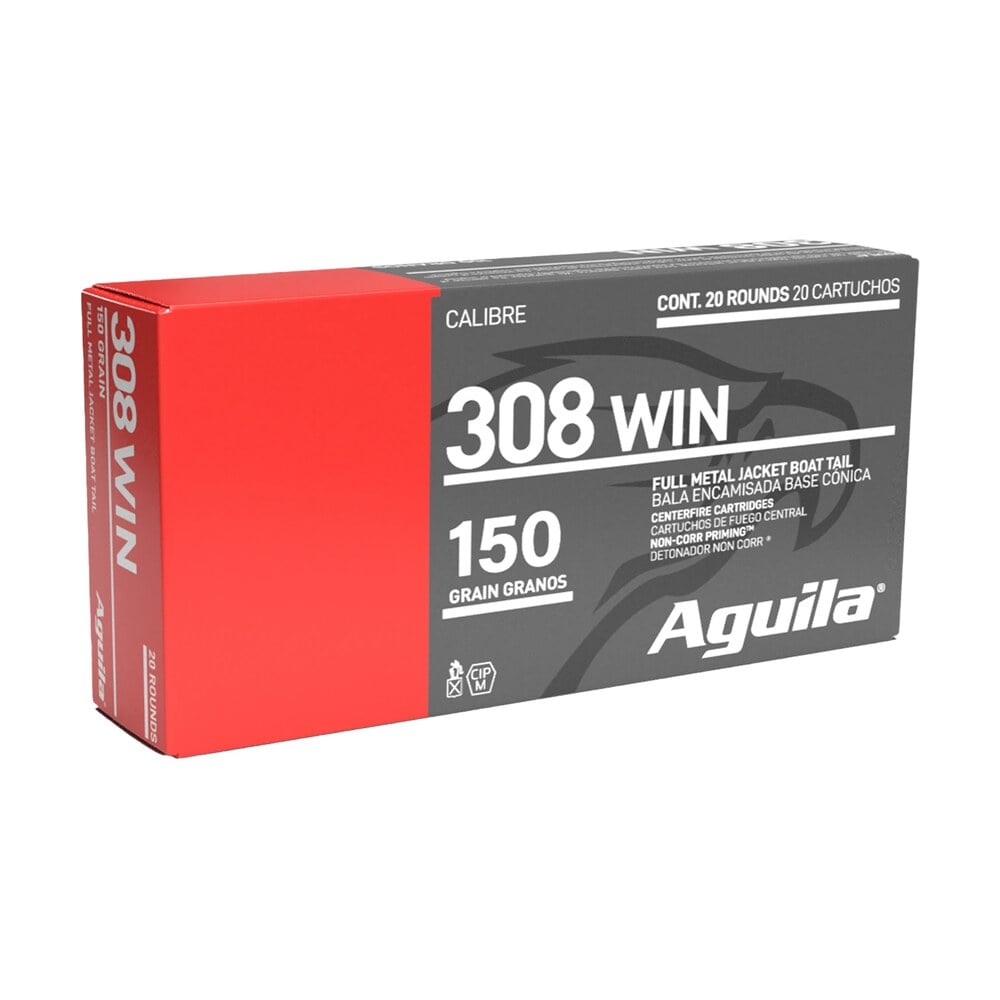 aguila 1e308110 308win 150gr full metal jacket boat tail 20 per box/25 case Aguila 1E308110 308Win 150gr Full Metal Jacket Boat Tail 20 Per Box/25 Case Sports South item 44462