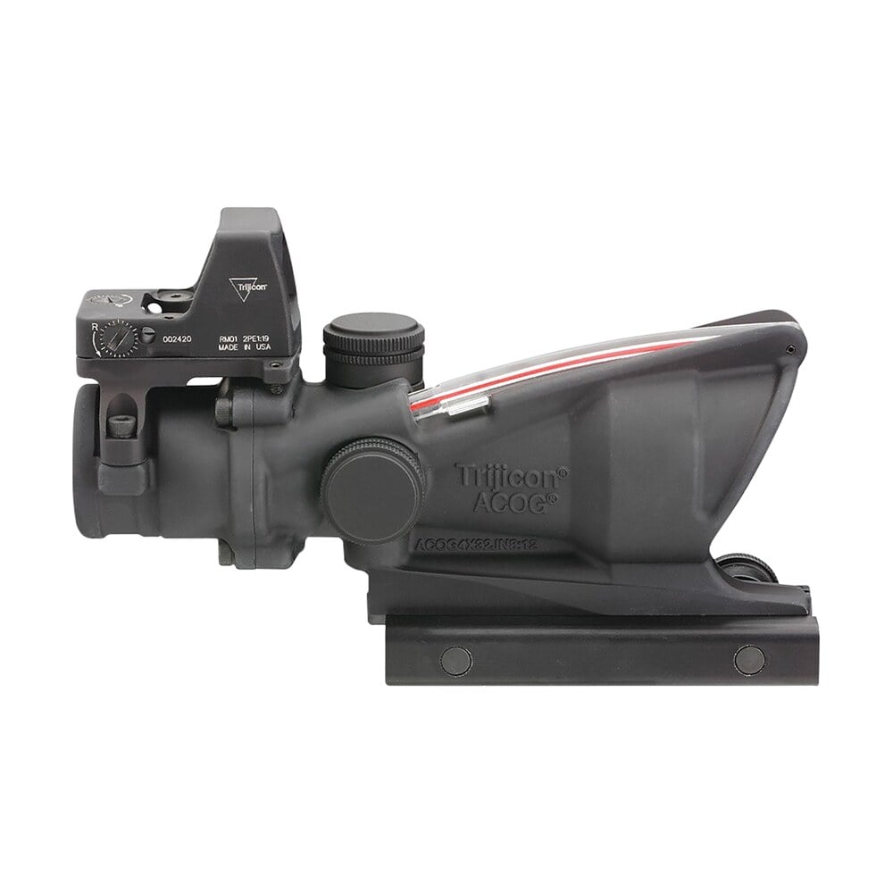 trijicon 100550 acog combo matte black 4x32mm illuminated red crosshair .223 bdc reticle Trijicon 100550 ACOG Combo Matte Black 4x32mm Illuminated Red Crosshair .223 BDC Reticle Sports South item 44832