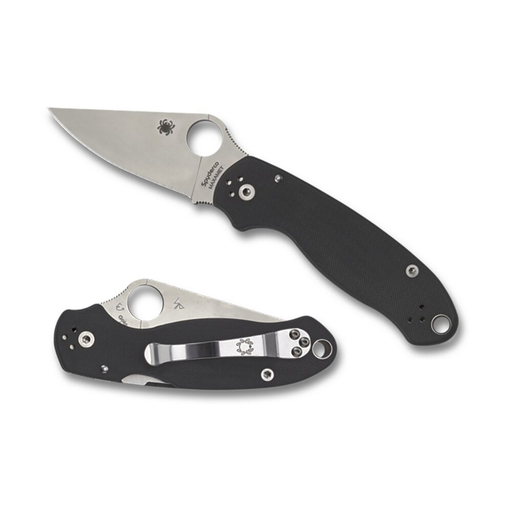 spyderco c223gp para 3 2.95" folding clip point plain satin cpm s45vn ss blade/ black g10 handle includes pocket clip Spyderco C223GP Para 3 2.95" Folding Clip Point Plain Satin CPM S45VN SS Blade/ Black G10 Sports South item 44913